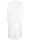 Yohji Yamamoto Classic-collar Cotton Dress In White