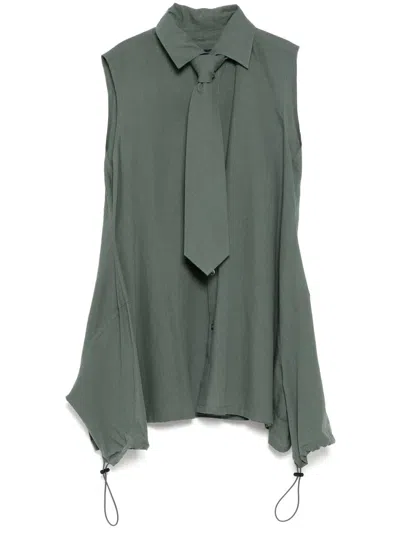 Yohji Yamamoto Weste Mit Klassischem Kragen In Grün
