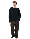 Yohji Yamamoto Coarse Knit Wool Sweater In Black
