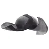 Yohji Yamamoto 's Coated Raffia Curled Brim Fedora Hat In Black