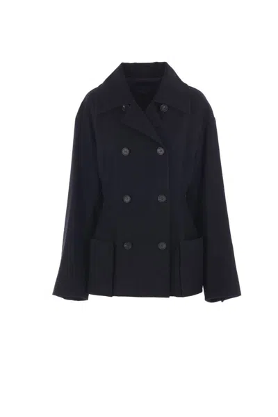 Yohji Yamamoto Coats In Blue