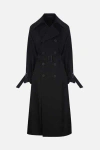 Yohji Yamamoto Double Breasted Trench Coat In Black
