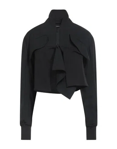 Yohji Yamamoto Collection Woman Jacket Black Size 2 Wool, Cotton