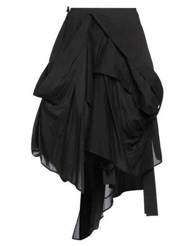 Yohji Yamamoto Collection Woman Maxi Skirt Black Size 1 Cotton, Silk, Linen, Ramie