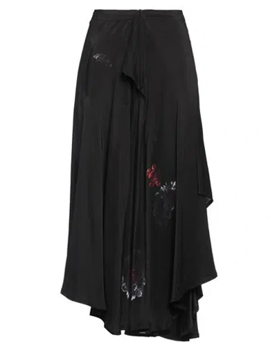Yohji Yamamoto Collection Woman Midi Skirt Black Size 2 Silk