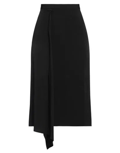 Yohji Yamamoto Collection Woman Midi Skirt Black Size 2 Triacetate, Polyester