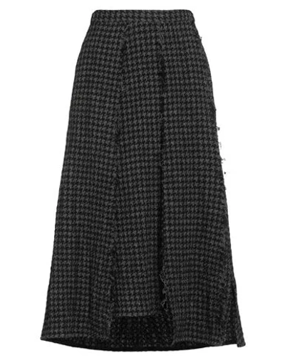 Yohji Yamamoto Collection Woman Midi Skirt Grey Size 1 Wool, Nylon In Gray