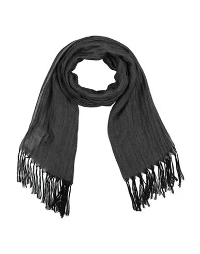 Yohji Yamamoto Collection Woman Scarf Black Size - Rayon, Ramie