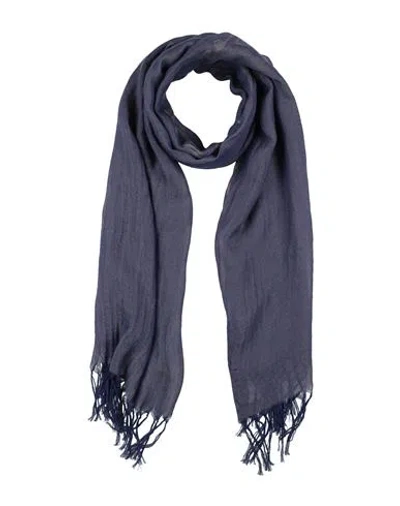 Yohji Yamamoto Collection Woman Scarf Blue Size - Rayon, Ramie
