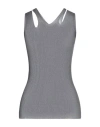 Yohji Yamamoto Collection Woman Top Grey Size 2 Nylon, Polyester, Polyurethane In Gray