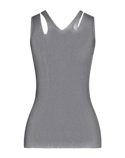 Yohji Yamamoto Collection Woman Top Grey Size 2 Nylon, Polyester, Polyurethane In Gray