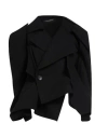 Yohji Yamamoto Collections Woman Coat Black Size 1 Wool, Nylon In Black
