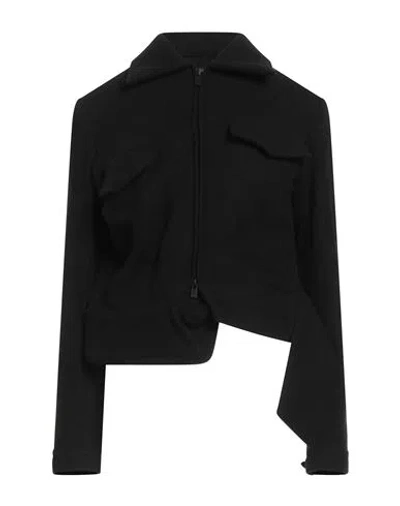 Yohji Yamamoto Collections Woman Jacket Black Size 3 Wool, Nylon