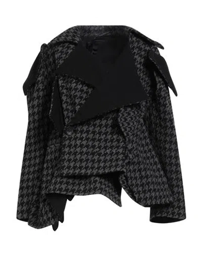 Yohji Yamamoto Collections Woman Jacket Grey Size 2 Wool, Nylon In Gray