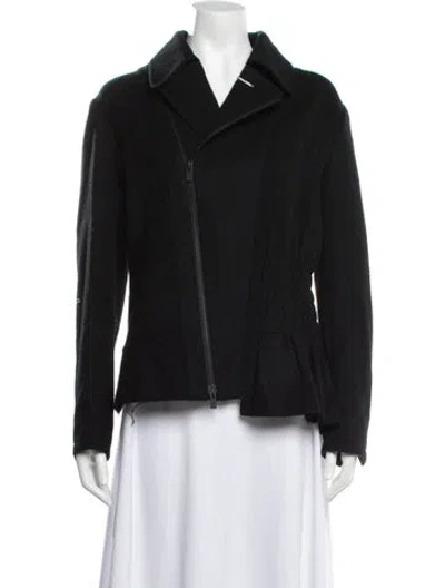 Pre-owned Yohji Yamamoto Collections Wool Biker Jacket In Black