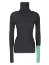 Yohji Yamamoto High-neck Colour Block Sweater In Black