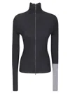 Yohji Yamamoto Color Combi High-neck Zip-up Sweater In Black