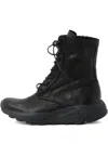 Yohji Yamamoto Combat Lace-up Boots In Black