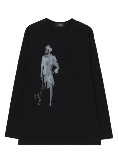 Yohji Yamamoto Combed Jersey Pigmented Printed Longsleeve
