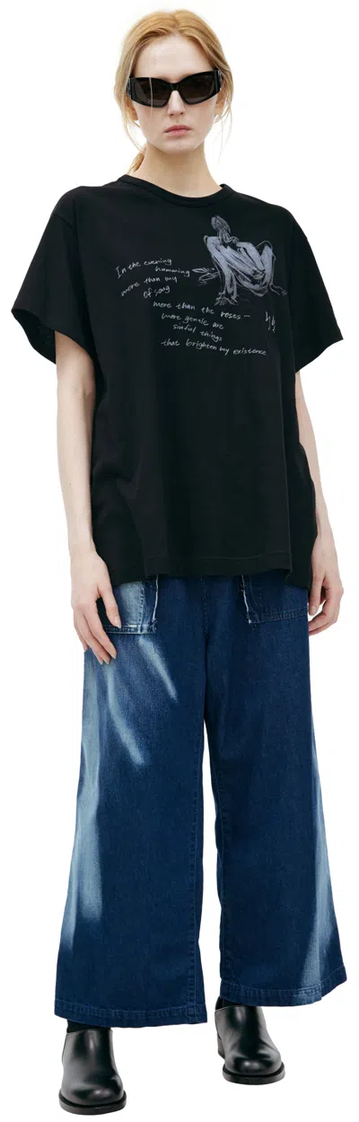 Yohji Yamamoto Combed Jersey Pigmented Printed T-shirt