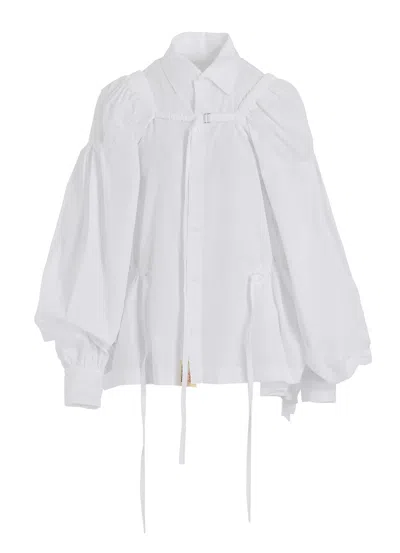 Yohji Yamamoto Combination Blouse In White