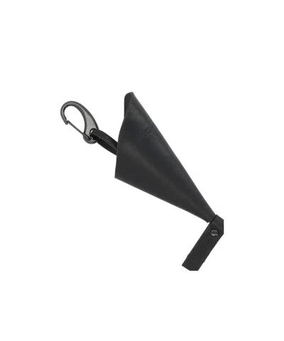 Yohji Yamamoto Conical Leather Keychain In Black