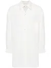 Yohji Yamamoto Contrast-stitching Linen Shirt In White