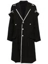 YOHJI YAMAMOTO CONTRAST-TRIM RAMIE COAT