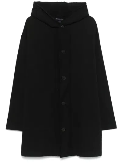 Yohji Yamamoto Cotton Coat In 黑色