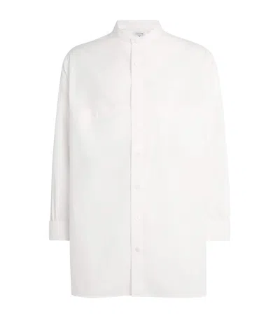 Yohji Yamamoto Cotton Collarless Shirt In White