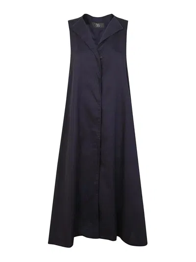 Yohji Yamamoto Cotton Dress In Dark Blue