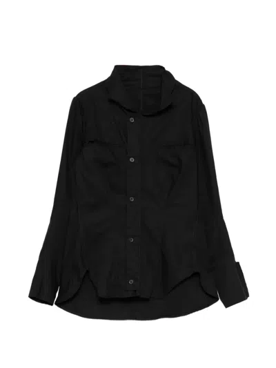 Yohji Yamamoto Cotton High-neck Jacket In Black