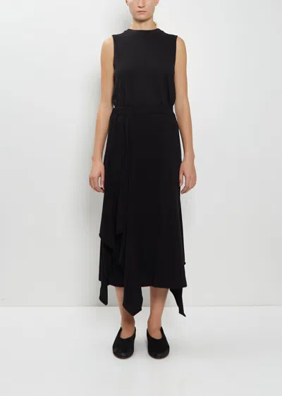 Yohji Yamamoto Cotton Jersey Draped Skirt In Black