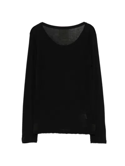 Yohji Yamamoto Cotton Long-sleeve T-shirt In Black