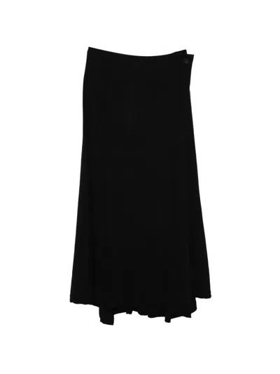 Yohji Yamamoto Cotton Maxi Skirt In Black