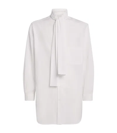 Yohji Yamamoto Cotton Scarf-collar Shirt In White