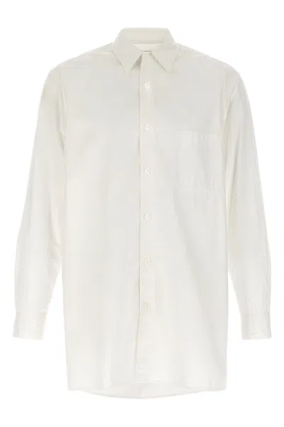 Yohji Yamamoto Asymmetric-collar Cotton Shirt In White