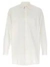 Yohji Yamamoto Cotton Shirt With Button-down Collar And Front Pocket In White