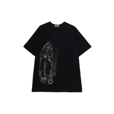 Yohji Yamamoto Cotton Single Jersey Round Neck Short Sleeve T-shirt In Black