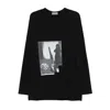 Yohji Yamamoto Oversized Graphic Print Long Sleeve T-shirt In Black