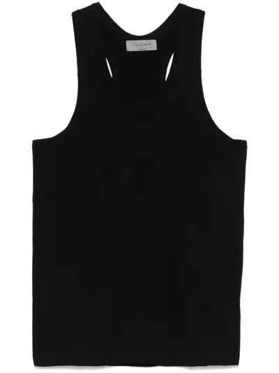 Yohji Yamamoto Crew Neck Tank Top In Black