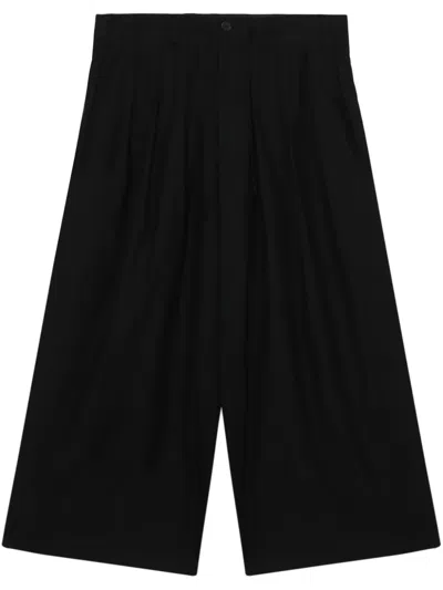 Yohji Yamamoto Cotton Wide-leg Trousers In Black