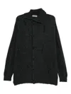 Yohji Yamamoto Crashed Wool Cardigan In Gray