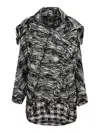 Yohji Yamamoto Wool Top With Abstract Pattern In Beige