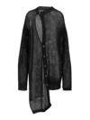 Yohji Yamamoto Asymmetrical Open Knit Cardigan With Ribbed Cuffs