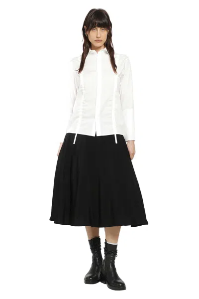 Yohji Yamamoto Crepe De Chine Gather Petticoat Skirt In Black