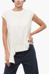 Yohji Yamamoto Crew Neck Cotton T-shirt With Asymmetric Design