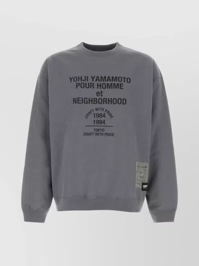 YOHJI YAMAMOTO CREW NECK GRAPHIC PRINT SWEATER