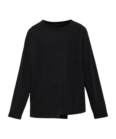 Yohji Yamamoto Seam-detail Long-sleeve T-shirt In Black