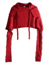 Yohji Yamamoto Cropped Hoodie In Red